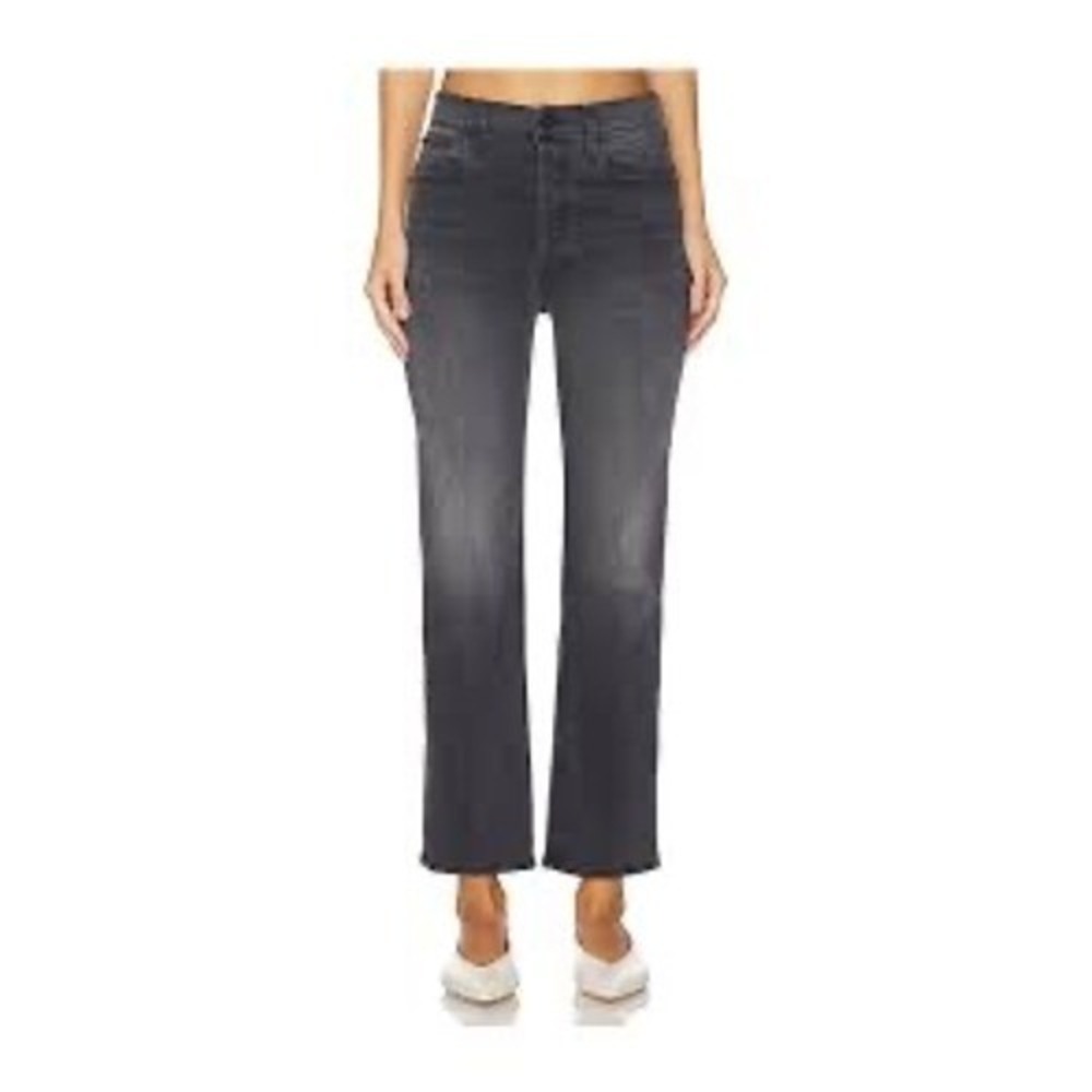 MOTHER The Tripper Ankle Jeans Lighting Up Lanterns Black Straight Leg 28